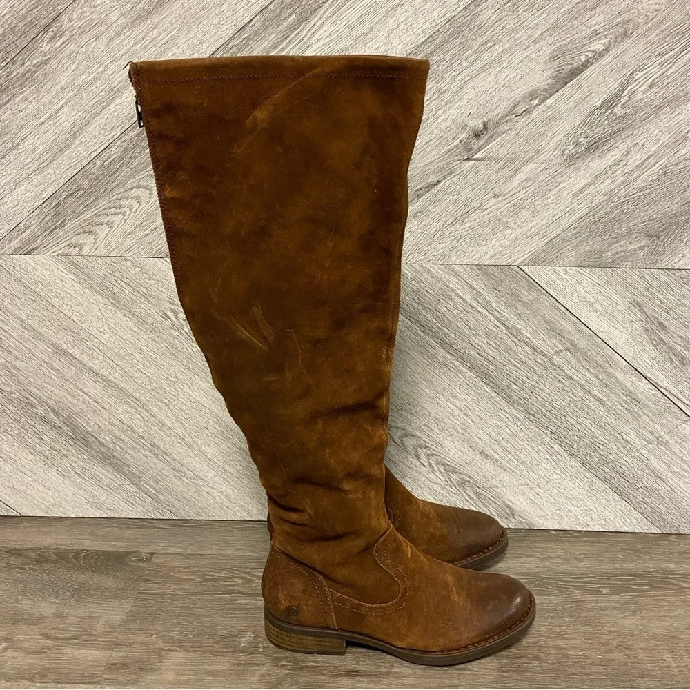 BORN | BORMAN Tall Knee High Boots Rust Suede Size 6.5